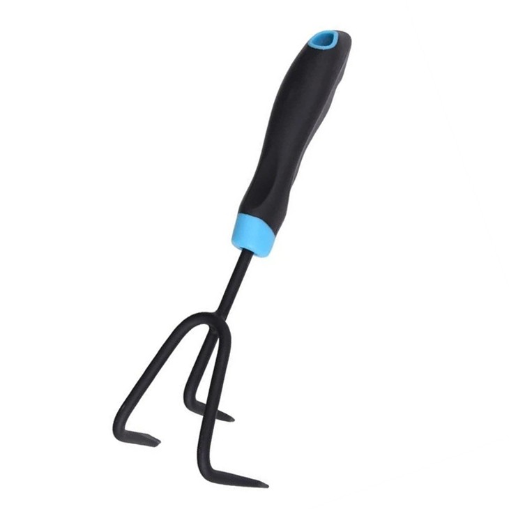 3 Tines Black Carbon Steel Hand Cultivator