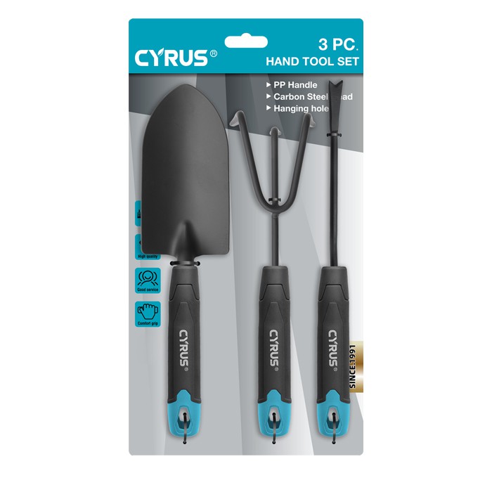 Sett ta 'għodda tal-idejn tal-ġnien tal-azzar tal-karbonju