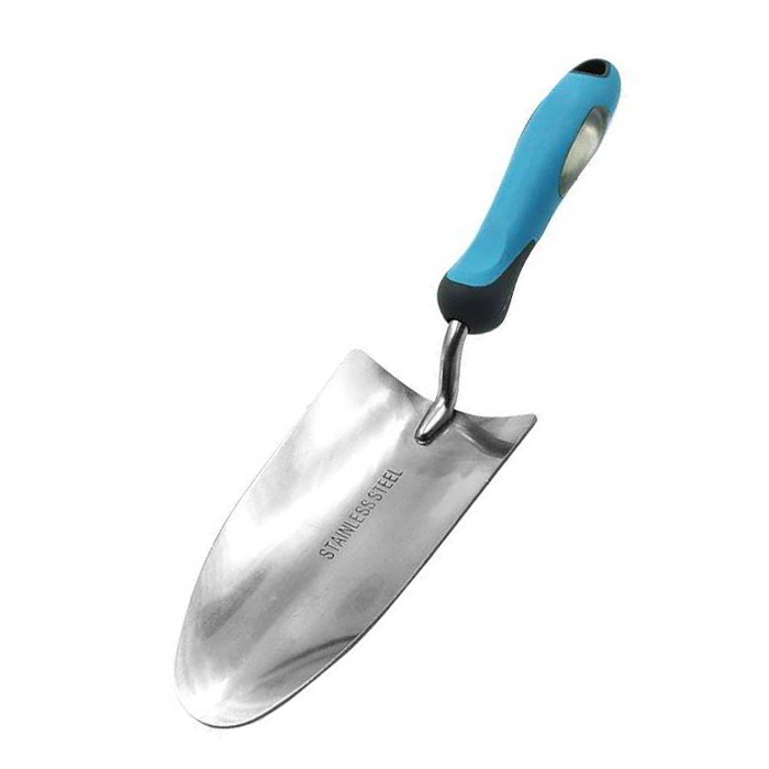 Ġardinaġġ tal-istainless steel bl-idejn trowel